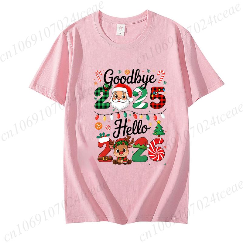 Goodbye 2025 Hello 2026 Tee Happy New Year 2026 Crew TShirts Christmas Matching Family tops New Year New Me TShirts Gift