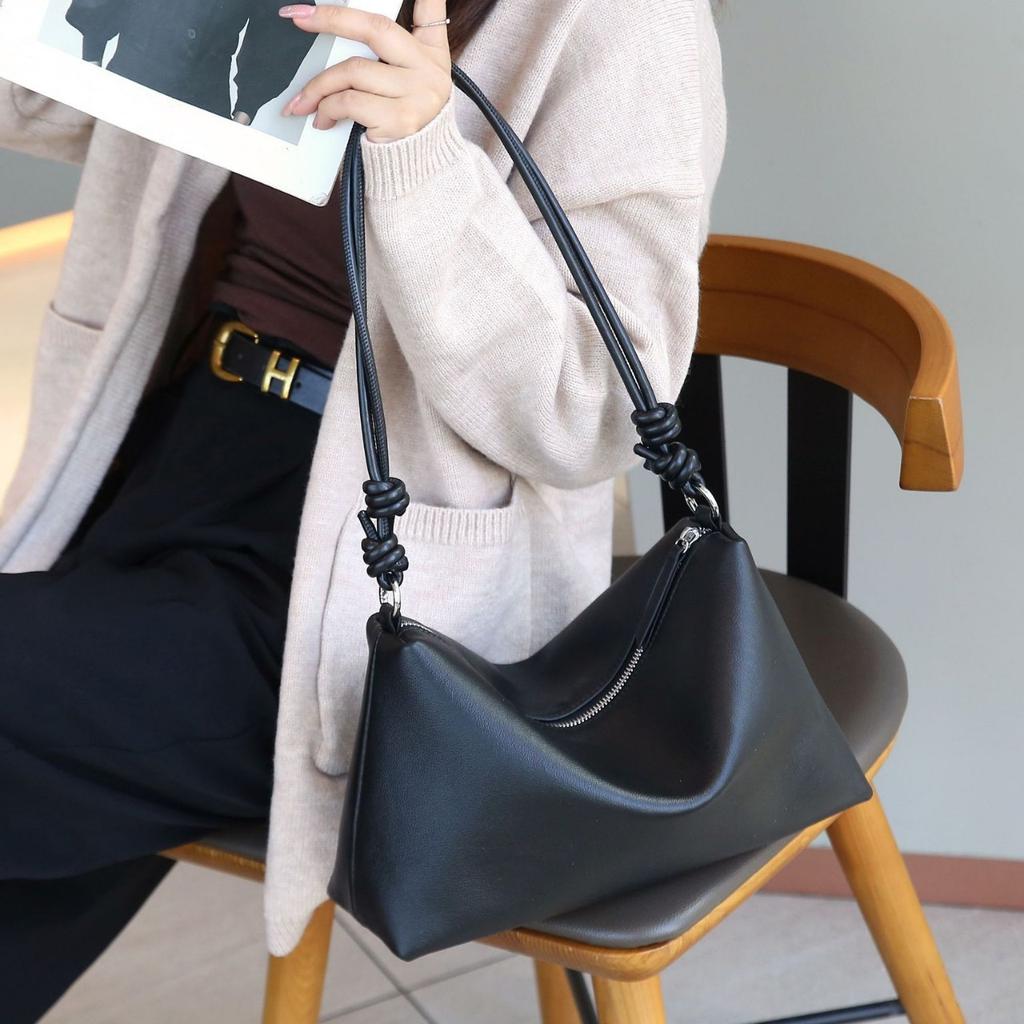 Skórzana codzienna torba damska na jedno ramię, listonoszka, modna, pojemna i prosta torebka damska, wielokomorowa torba typu shell