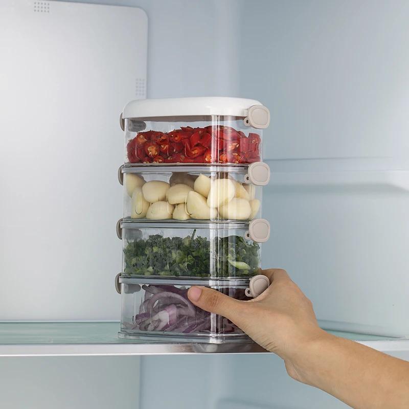 4-5 Schichten Kunststoff Gewürzaufbewahrungsboxen Getrocknete Chili Gewürz Kondimentboxen Aufbewahrungsboxen Haushalt Versiegelte Gläser für Küche