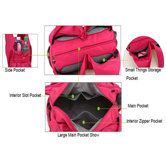 Waterproof Holdall Outdoor Gym Yoga Sports Sport Women Fitness Shoulder Pack Mummy Travel Bag