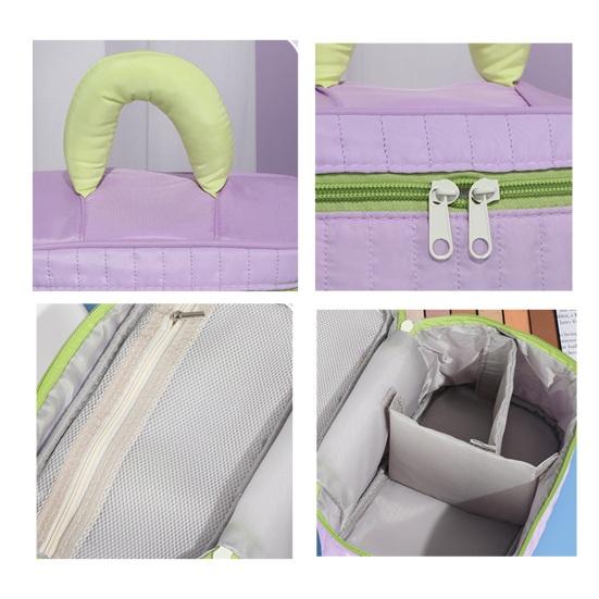 Travel Makeup Case Women Contrasting Color Cosmetic Bag Large Capacity Cosmetic