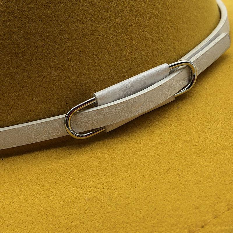 2020 New Sell Women Men Wool Felt Trilby Hats Belt Decor Retro Bowler Hat Panama Style Jazz Fedora Hats L/XL