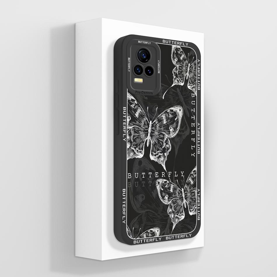 Aesthetic Style Case For Vivo V21E Back Cover Camera Protection Phone Housing For V21E 4G 5G Soft Liquid Silicone Bumper Funda