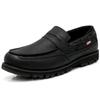 Edwin Waterproof Loafers with PU and Size Men's Slip-On Leather, Double-Grip Soles, Lace-Free Design, 28.0 (EDM4103 BLACK)