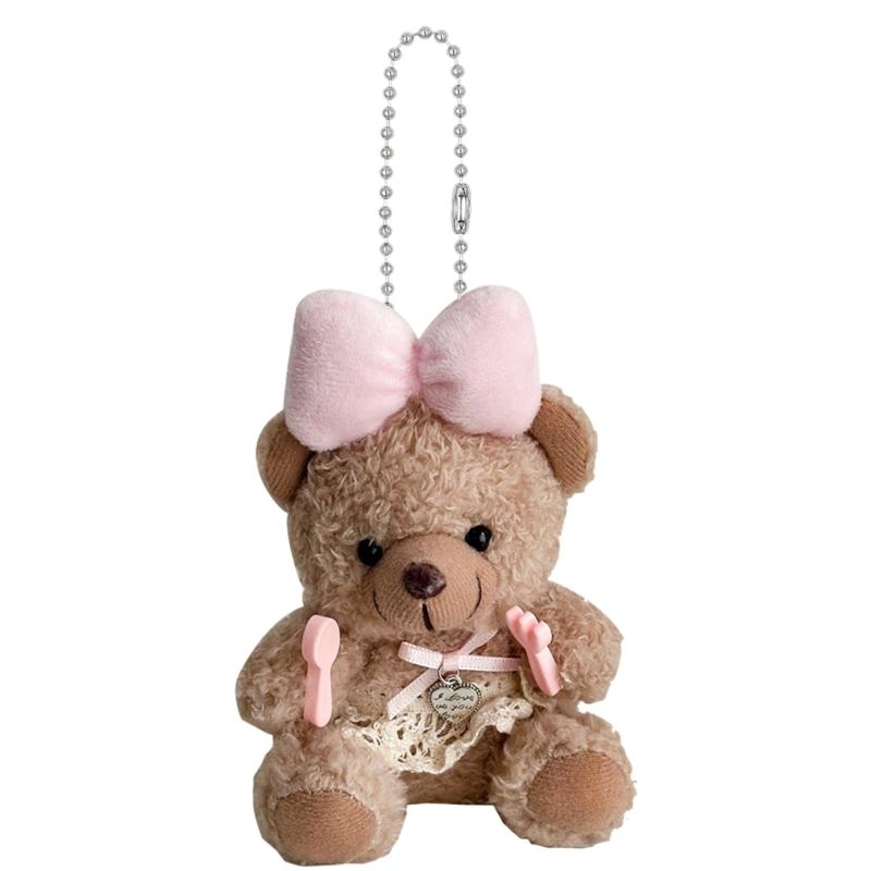 

Adult Teens Cartoon Stuffed Bear Shape Headbands Woman Backpacks Keychain Girl Taking Photos Christmas Party Headpiece розовый