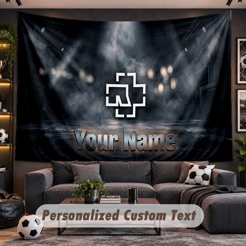 Wall Hanging Tapestry Custom NameRammstein Pattern Personalized Printed Fabric Wall Decor