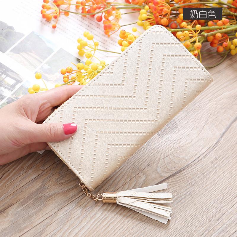 Stylish Long Zipper Wallet For Women With Trendy Tassel Design In Elegant Colors