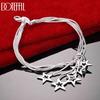 925 Sterling Silver Snake Chain Star Bracelet Wedding Jewelry