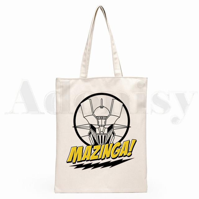 Mazinger Z Japan Anime Old Classic Manga Robot Grafic Cartoon Print Genți de cumpărături Fete Fashion Casual Pacakge Hand Bag
