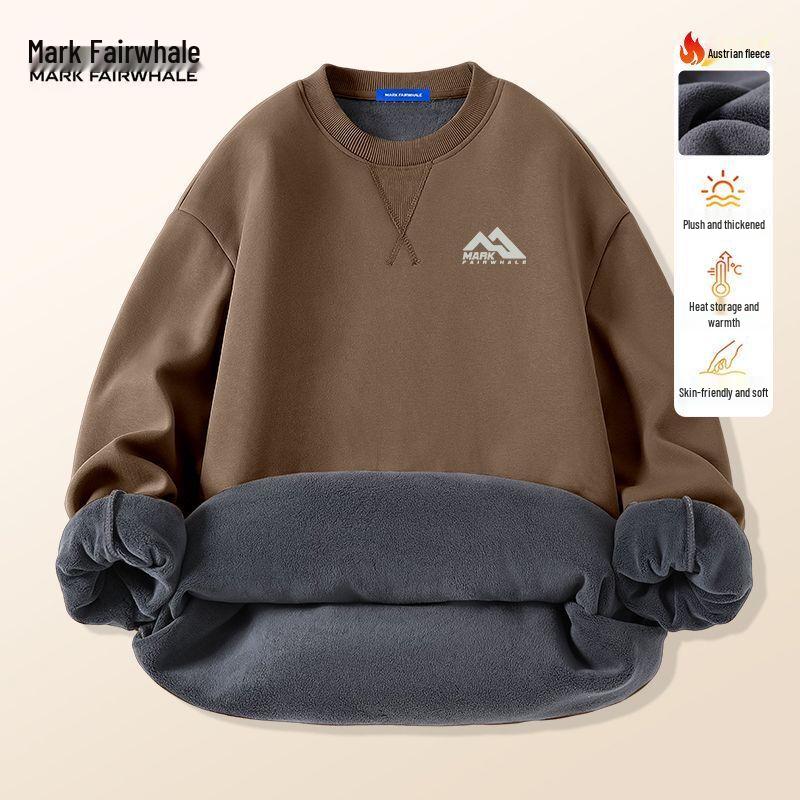 Men's Velvet Fleece Lined Round Neck Sweatshirt