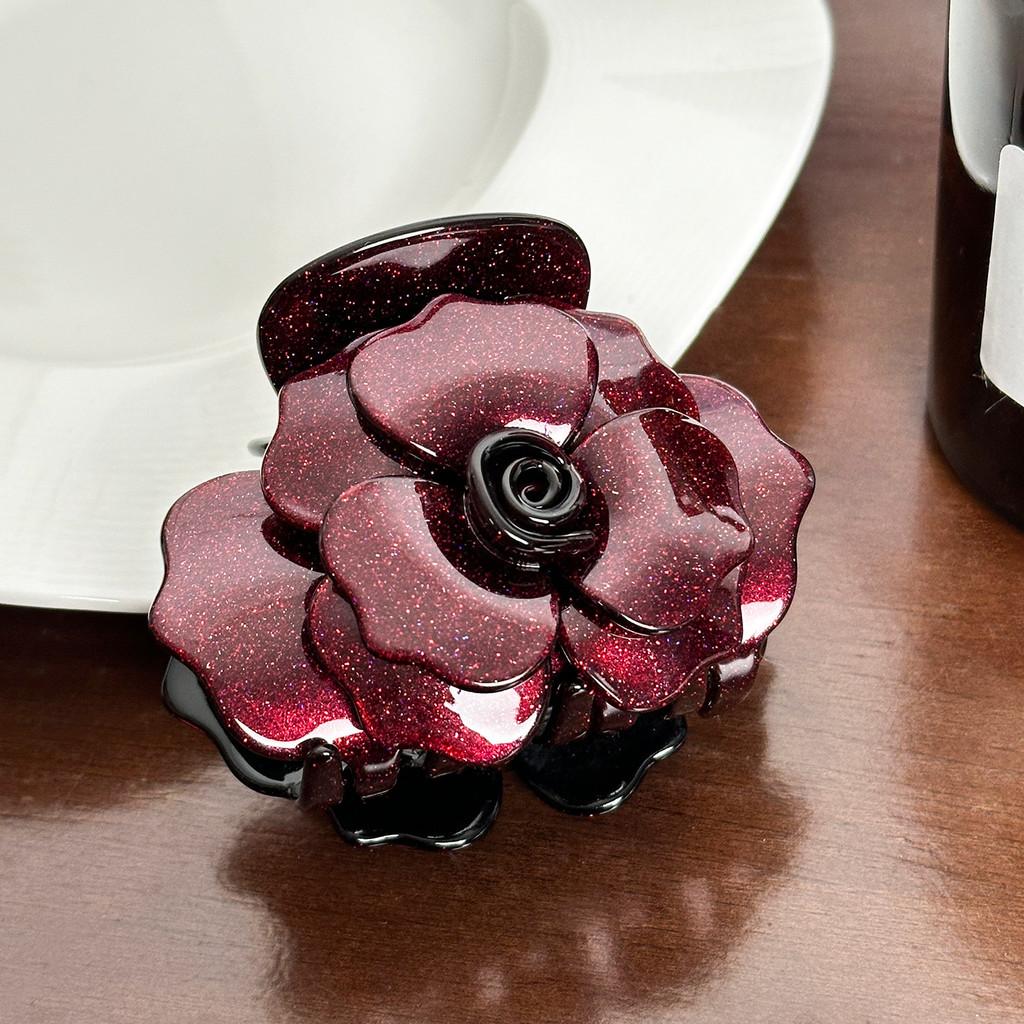 Beautiful Handcrafted Rose Acetate Hair Claw Clip For Women Available In Multiple Colors