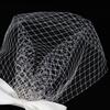 Pillbox Veil Fascinator Hat Tea Party Headwear Veil for Women Lady Black/White