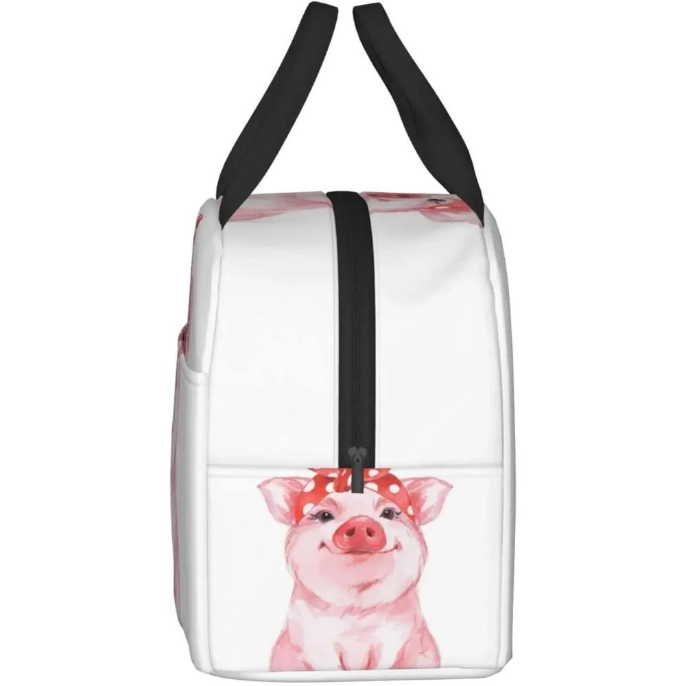 Cute Pink Pig Lunch Box Insulated Meal Bag Lunch Bag Reusable Snack Bag Food Container For Boys Girls Men Women School Work