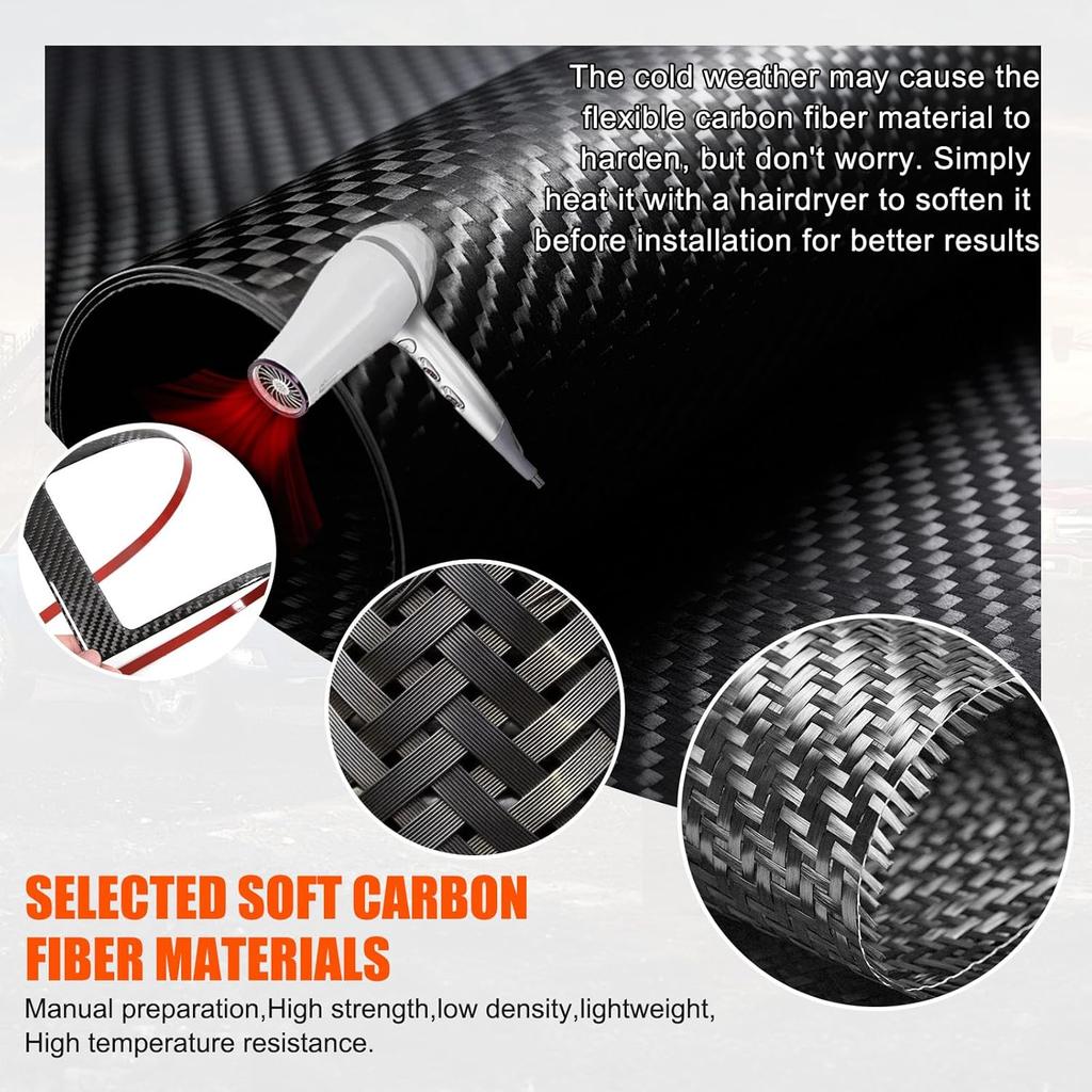 4 Stück Außen Türgriff Abdeckung Zierleiste Kompatibel mit Corvette C8 Stingray 2020-2024 Echte Kohlefaser Seitenkotflügel Lüftungsgitter Tür Zierleiste C8