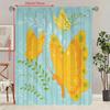 2PCS-Gold Butterfly - Printed Curtain - Polyester Material - Suitable for Bedrooms   Living Rooms   Study Rooms   Private Spaces