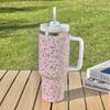 304 Stainless Steel Thermos Cup with Diamond 40oz Handle Vacuum Ice Cup Portable Car Cup