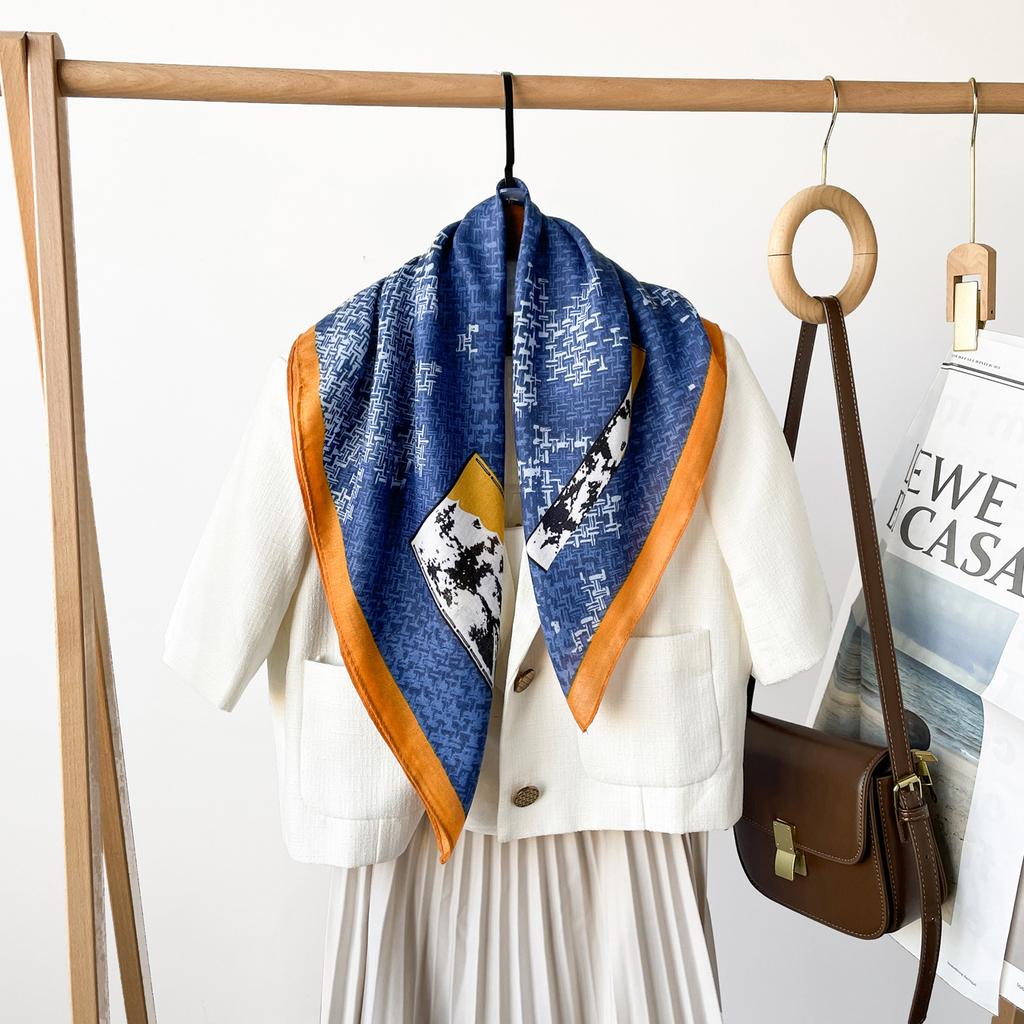 Spring And Summer Satin Long Scarf For Women Sunscreen Shawl Fashionable Beauty Scene Satin Long Scarf Versatile Travel Scarf