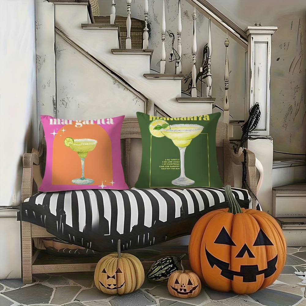 Margarita Cocktail Kunst Kissenbezug Weicher Plüschstoff Beidseitiger Druck Dekorative Wohnzimmer Heimdekoration Geschenk Kissenhülle