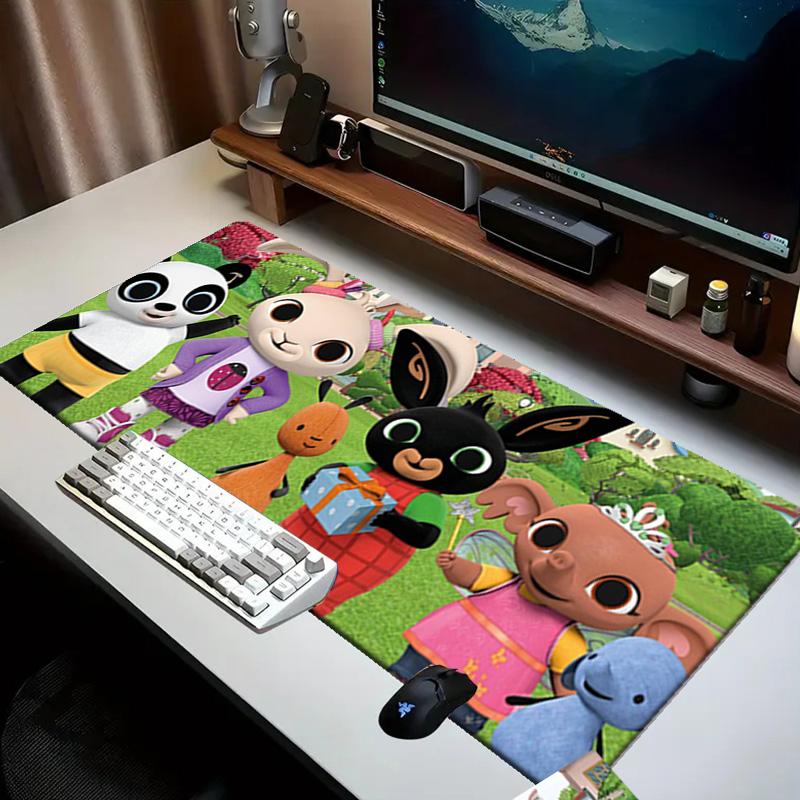 rabbit Bing Friends Garden Party   Mouse pad Office Desk Mat, Gaming Mouse Pad Mousepad, keyboard pad,Heavy-Duty Non-Slip Rubber Backing, Gift