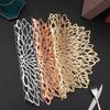 Sets of 4/6 Gold Floral Leaf Hollow Out PlacematsCoasters Vinyl Kitchen Dinning Table Place Mats Wedding Party Washable Decor