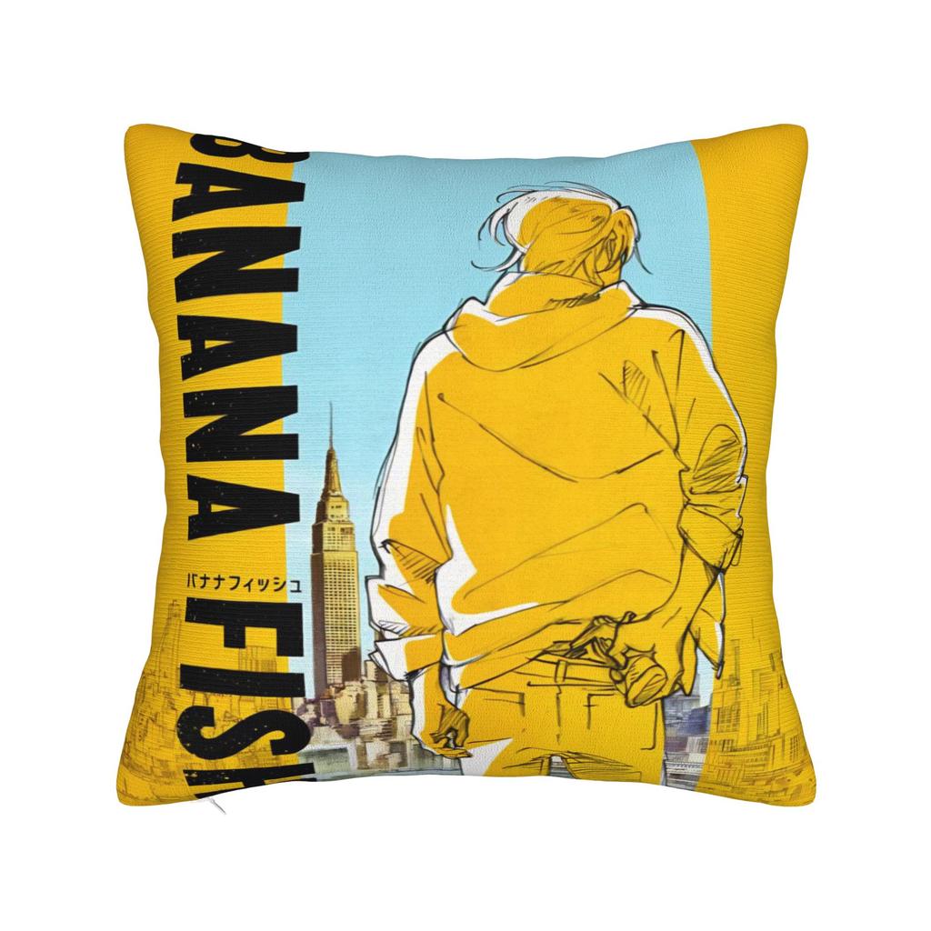 Dekoracyjne Poszewki na Poduszki Banana Fish Akcesoria Anime Poszewka na Poduszkę do Łóżka Pokrowiec na Poduszkę z Zamkiem Błyskawicznym Wielorazowego Użytku