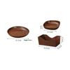 Wood Grain Plastic Serving Plate Eco Friendly Unbreakable with Storage Holder for Kitchen Outdoor Picnic Catering Events