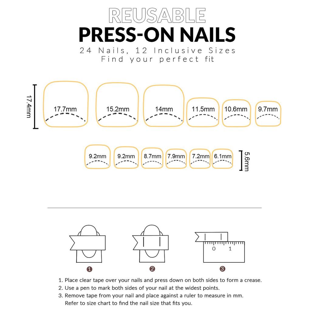 Pink Gradient False Nails Press On Nails Manicure Kit For Hands And Feet Reusable ABS Plastic