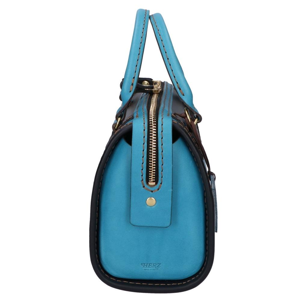 HERZ [Excellent Condition] Two-Tone Nina Boston Bag 2-Way Handbag Cerulean Blue/BlackUsed
