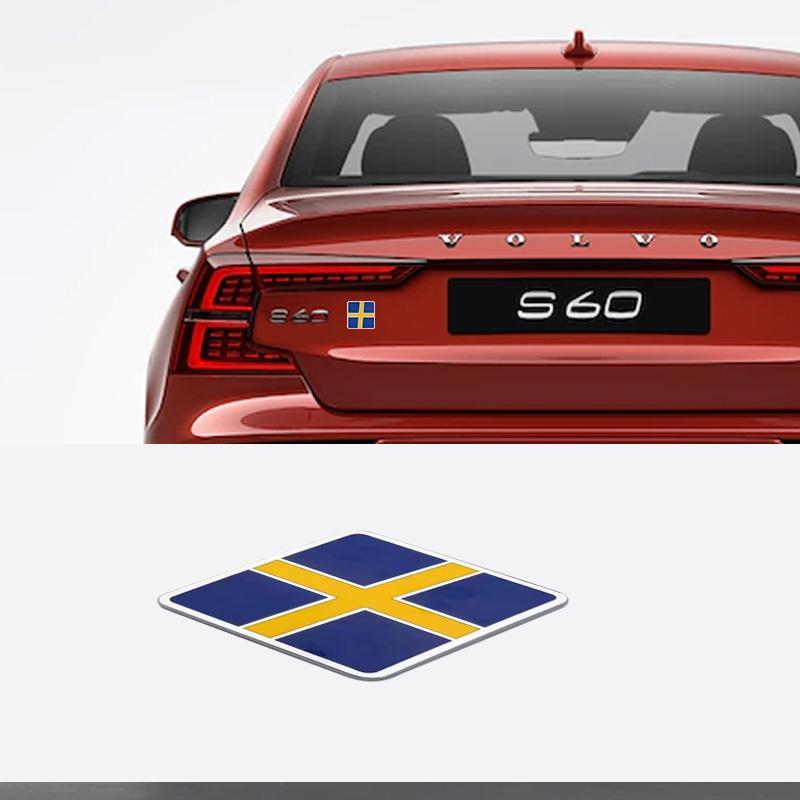 Swedish Flag Car Front Grill Hood Trunk Emblem Logo Decor Sticker Metal Car Tuning For Volvo XC80 XC90 V60 V70 V90 S70 S80 S90