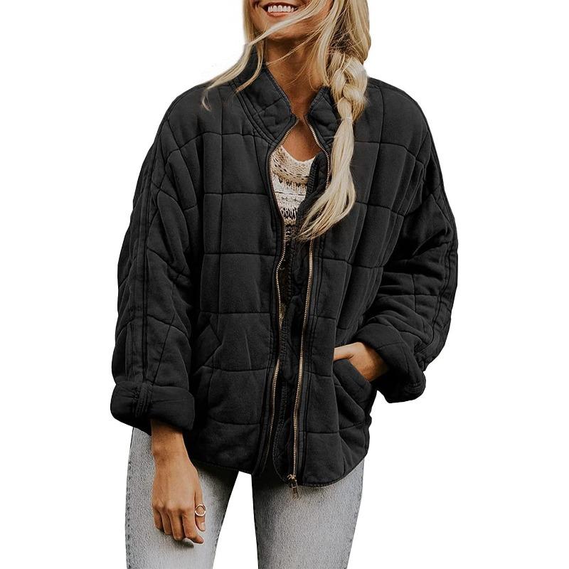 QICED Damen Vintage Casual Einfarbig Druck Herbst Winter Langarm Jacken & Mäntel