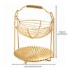Two-Tier Fruit and Snack Basket Modern Kitchen Counter Organizer Wipe-Clean