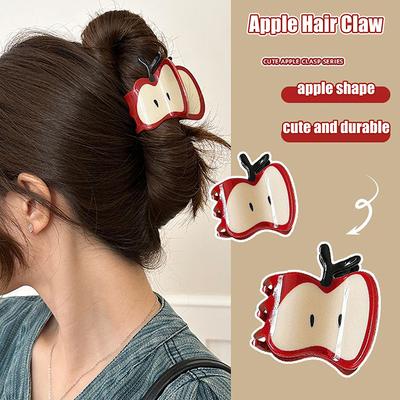 Mode All-Match Apfelförmige Acryl-Haarklammer Kreative Lustige Frucht Haarspange Haarklammern Für Frauen Persönlichkeit Niedlicher Kopfschmuck