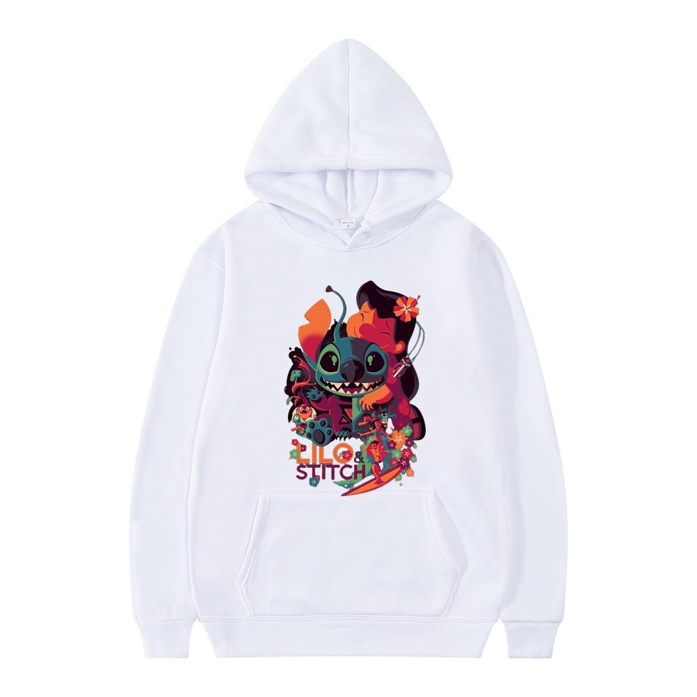Disney Lilo Stitch Pullover Hoodies Long Sleeve Sweatshirt Boys Girls Men Women Clothes Parent Child Cartoon Tops Coat Hot Sale