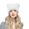 Corchet Cute Cat Ears Beanie Hat for Women Winter Striped Korean Fashion Y2K HipHop Cosplay Knitted Streetwear Men Skullies