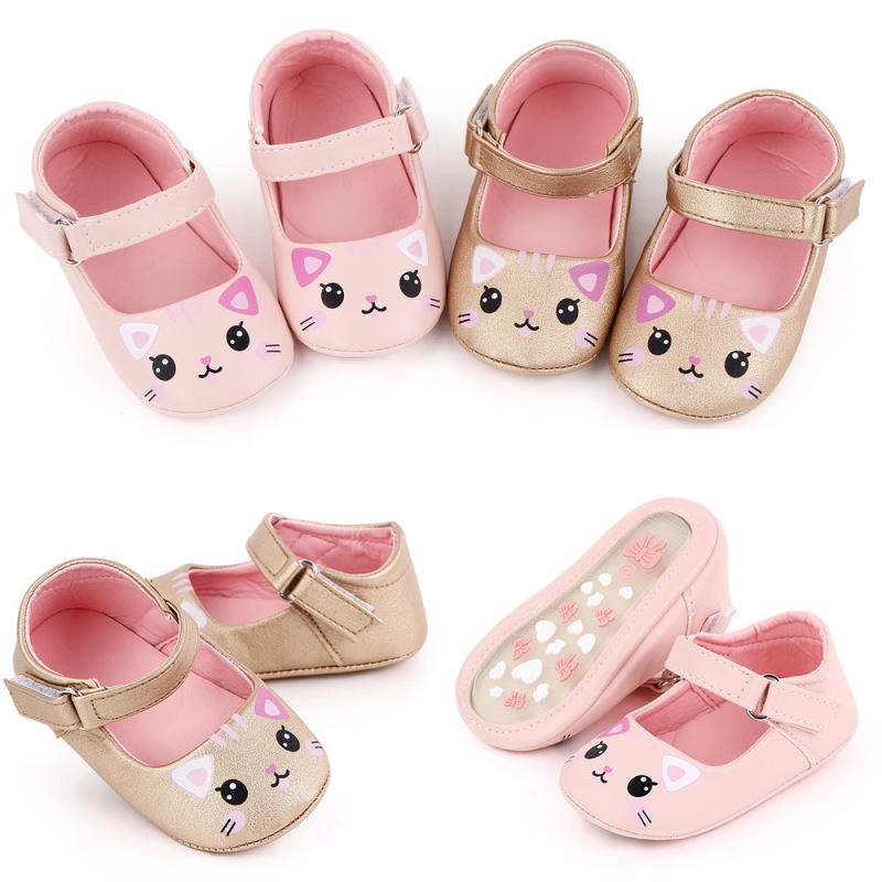 

LWN/Детская обувь для девочек с мультяшным котом Prewalker на мягкой подошве, износостойкая обувь с волшебными наклейками