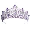 Queen Party Pageant Princess Tiara Shiny Silver Rhinestone Crown Trendy Baroque Luxury Crown  Girls