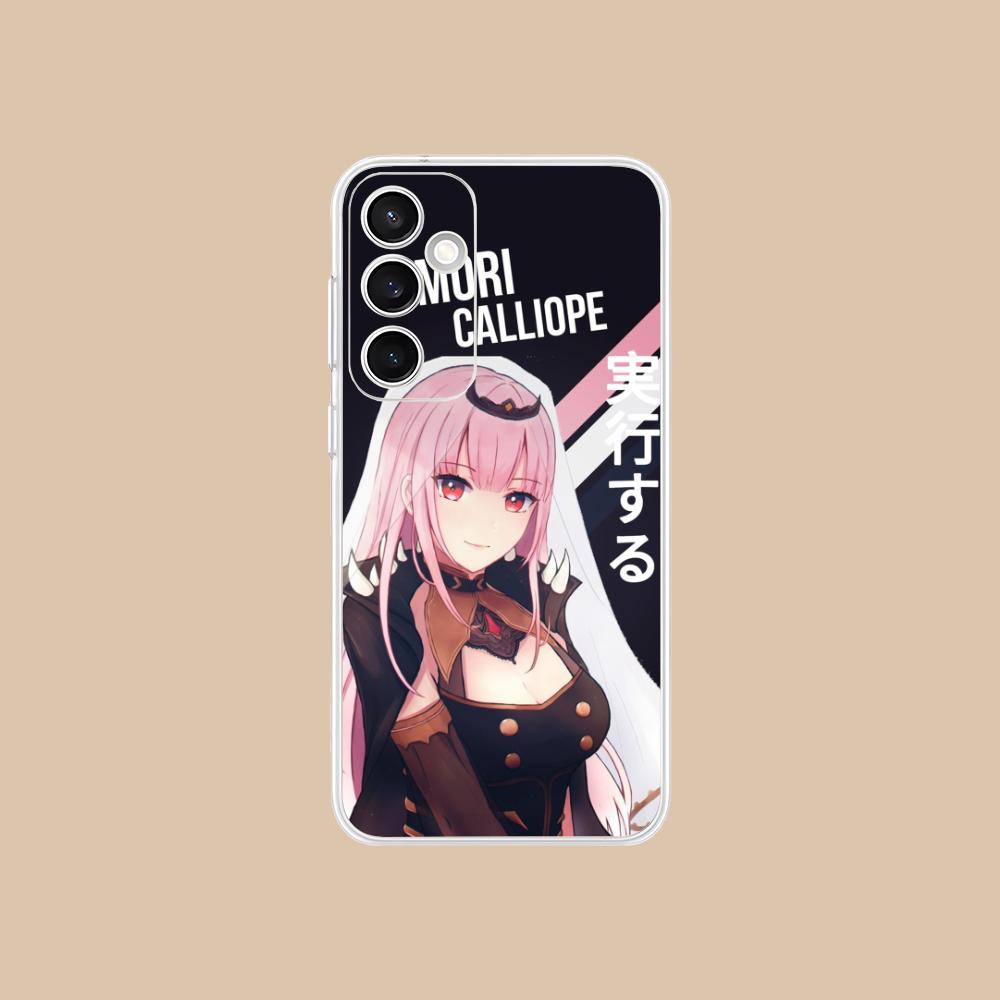 Holo Mori Calliope Clear Mobile Phone Case for Samsung Galaxy S25 S24 S23 S22 S21Plus FE Ultra Colorful Cover