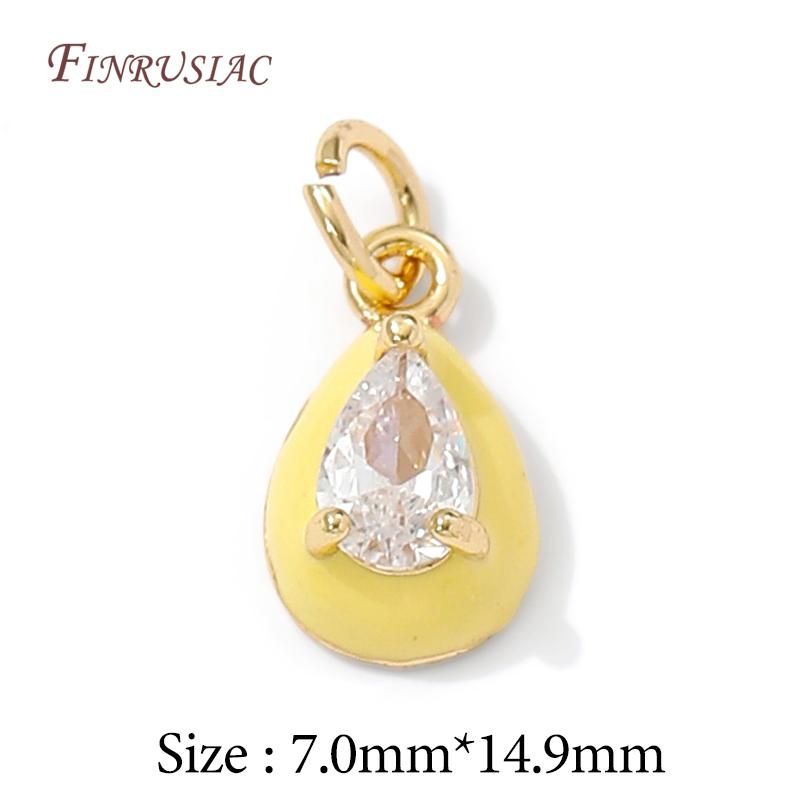 14K Gold Plated Enamel Charms with CZ Crystal,Heart Moon Pendant For DIY Jewelry Making,DIY Bracelet Necklace Earring Supplies