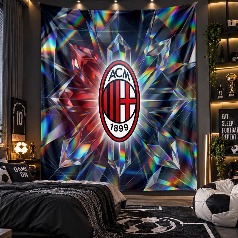 Wall Hanging Tapestry AC Milan Print Cloth for Living Room Bedroom Home Decor