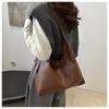 Simple Style Faux Leather Tote Bag for Women Large Capacity Bucket Shoulder Handbag