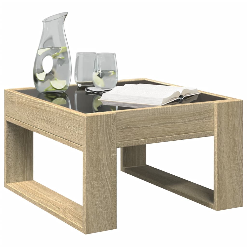 Infinity LED Coffee Table in Sonoma Oak 50 x 53 x 30 cm