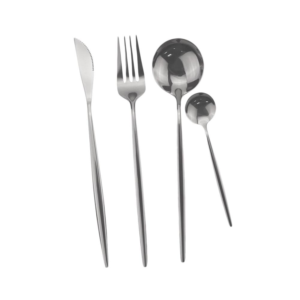 Dinnerware Cutlery Set 18/10 Stainless Steel 24pcs/set Steak Knife Fork Set Spoon Flatware Tableware Kitchen Silverware Set