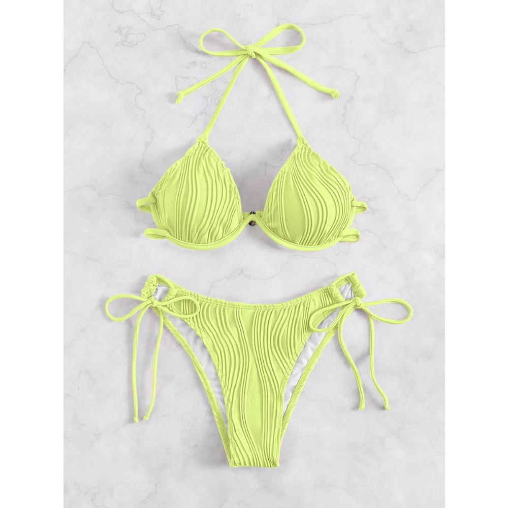Europejski i amerykański strój kąpielowy z rozcięciem, seksowne bikini. Damski strój kąpielowy
