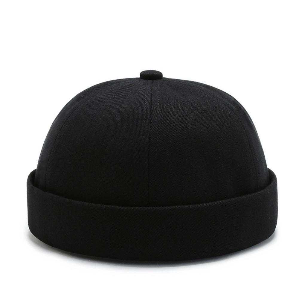 Casual Wear Cotton Brimless Hat Solid Color Vintage Brimless Skullies Cap Breathable Beanie Cap Unisex