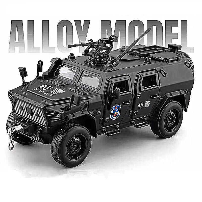 

1:32 Alloy Sword Toothed Tiger Explosion Proof Car Model Diecast Metal Armored Off-road Vehicles Car Model Sound Light Kids Toys