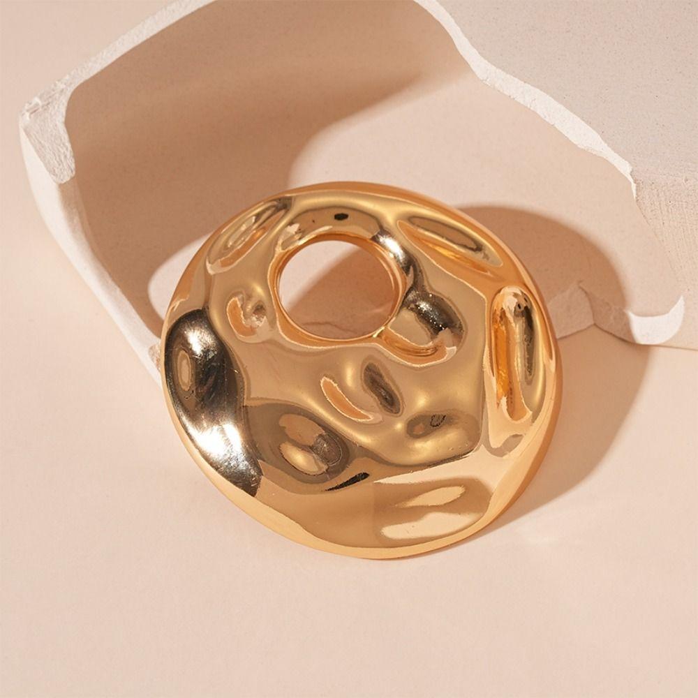 Round Water Ripple Pins Retro Hollow Out Brooch Trendy Irregular Geometric Brooch  Party