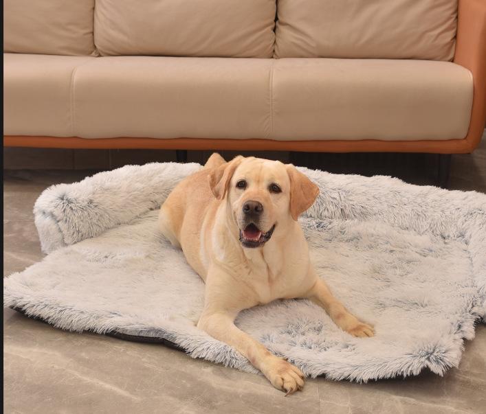 

Популярная плюшевая лежанка для собаки с одеялом - Уютное гнездо для питомца и диван для собаки Round S: 80*70*13 CM