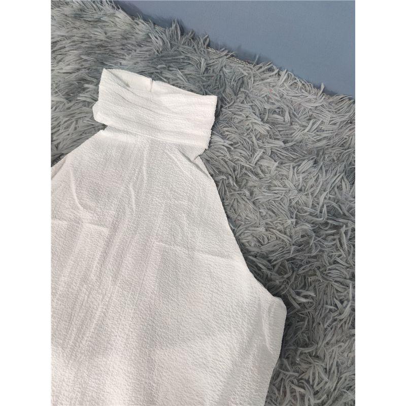 Foreign Trade Order Summer New Fashion Hanging Neck Sexy Backless Dark Lines Slimming Simple White Elegant Gyaru Dress