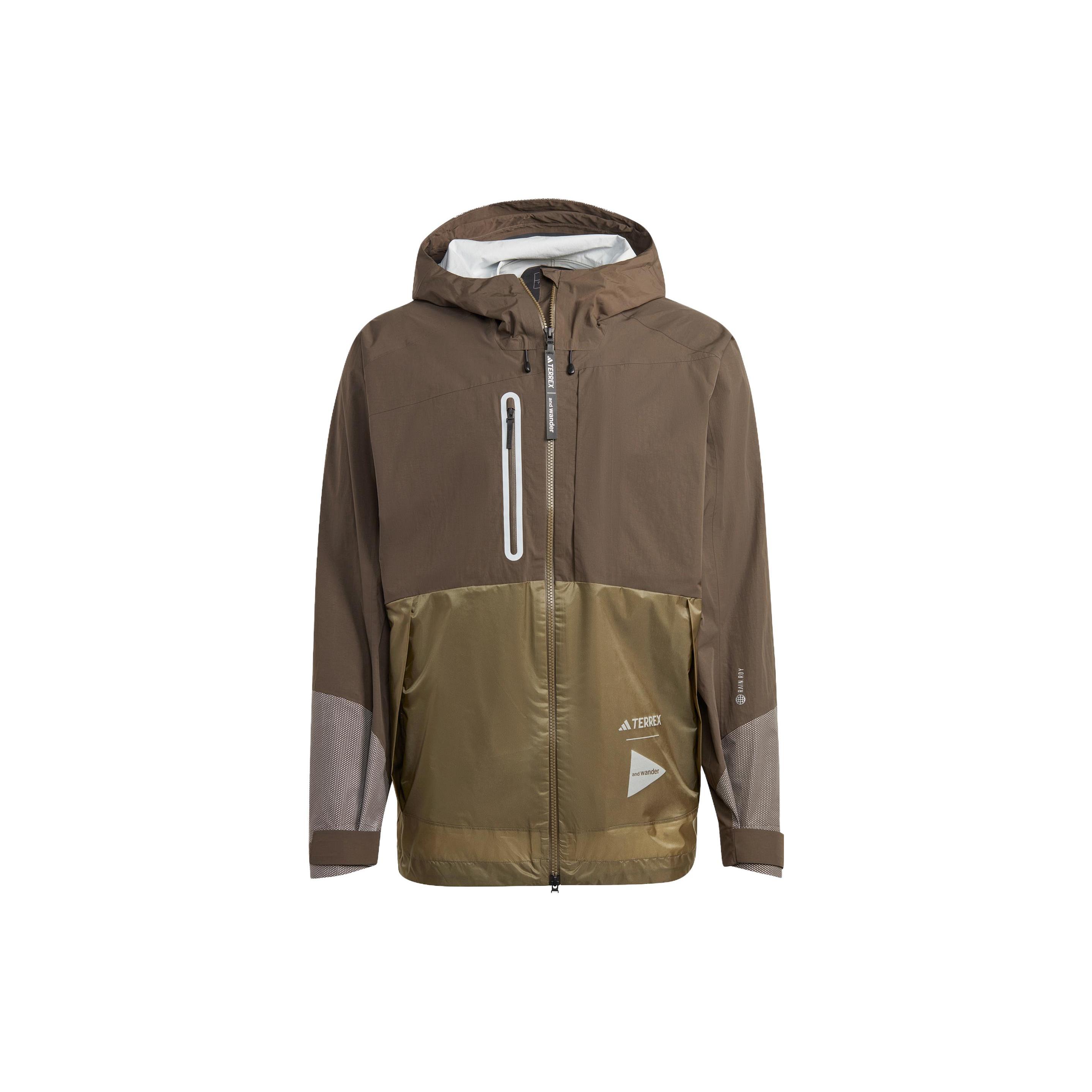 

New Adidas Glow In The Dark Waterproof And Windproof Windbreaker Jacket Men s Dark Olive Green HR7147 M