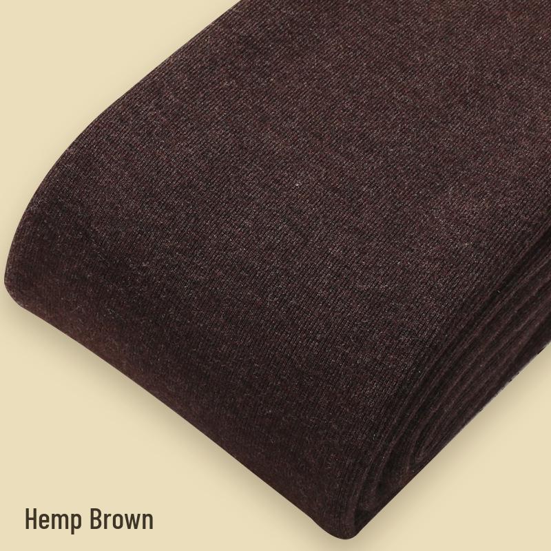 Women's High-Waist Ribbed Leggings - 500g Combed Cotton Fleece-Lined, Slimming & Anti-Pill, for Autumn/Winter